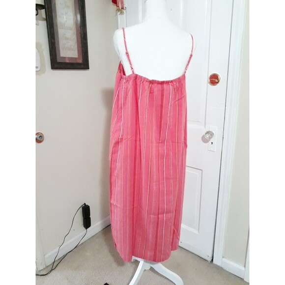 Women's Easy Linen Blend Strappy Dress (M /8-10) "PINK STRIPED" ~ NEW!!! - Picture 4 of 9